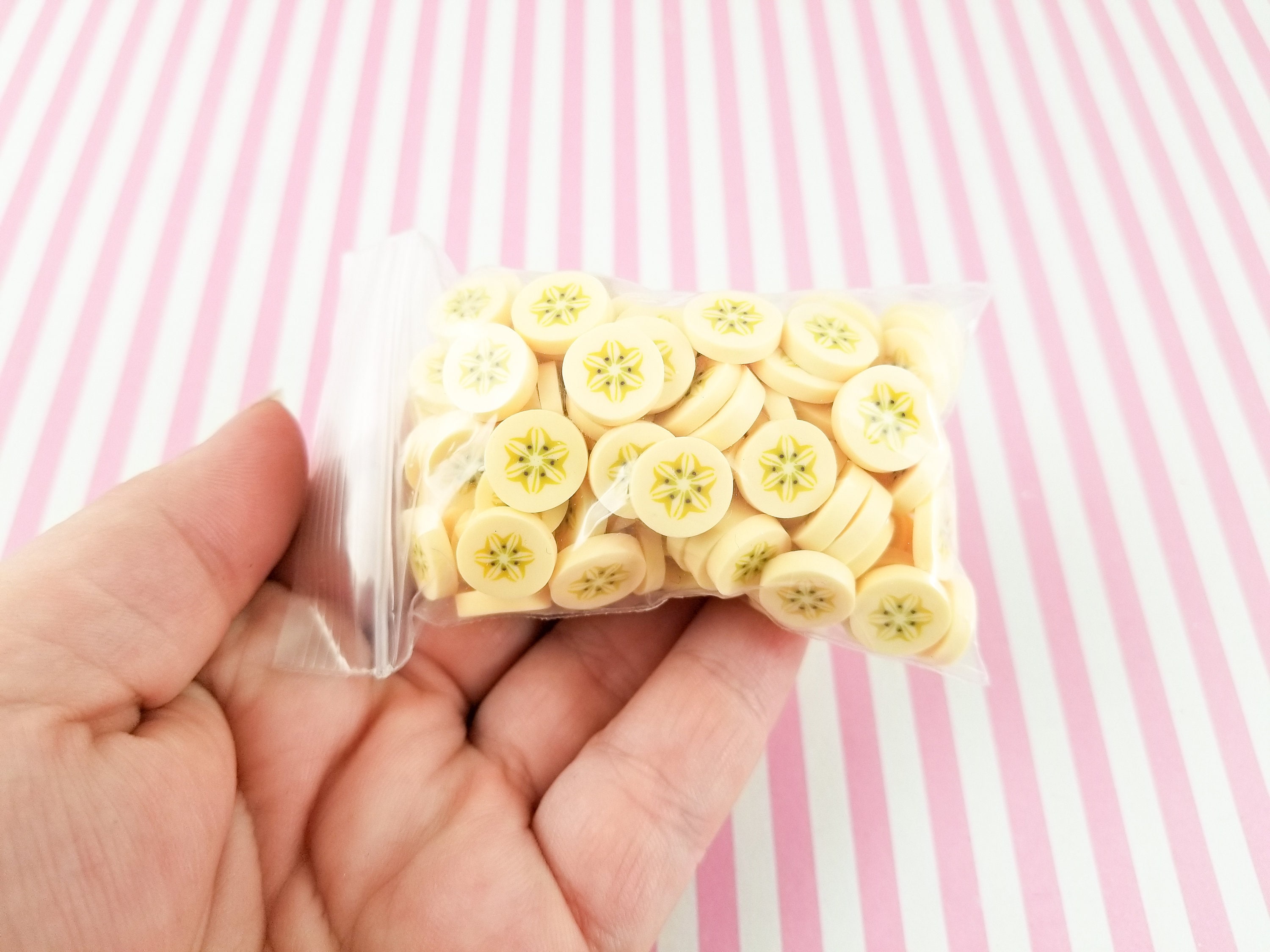 20g/bag Polymer Clay Slices 3D 5mm Polymer Clay Sticker Fruit Series Banana  Pear Cherry Coconut Pineapple