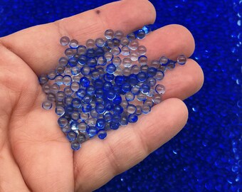 Cobalt Blue 4mm Translucent Pearls, Hard Acrylic Plastic Popping Boba Gumballs, Faux Nonpareil Resin Dragees, Caviar No Hole Beads, P207