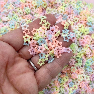 Pastel Glow in the Dark Star Sprinkle Mix, Sprinkles falsos de arcilla polimérica, Decoden Funfett Jimmies, M7