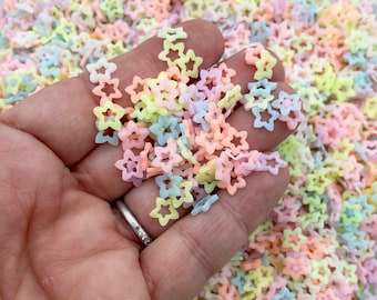 Pastel Glow in the Dark Star Sprinkle Mix, Polymer Clay Fake Sprinkles, Decoden Funfett Jimmies, M7