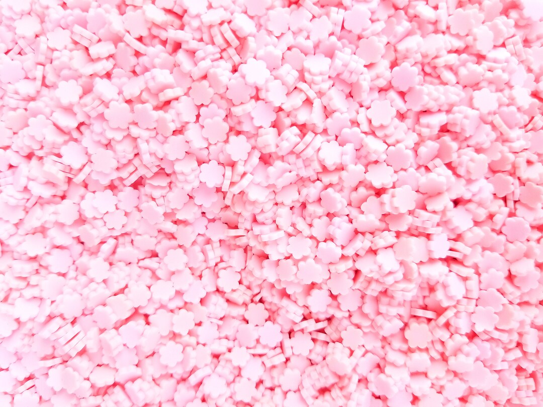 PASTEL PINK Polymer Clay Flower Sprinkles, Fake Sprinkles, Decoden