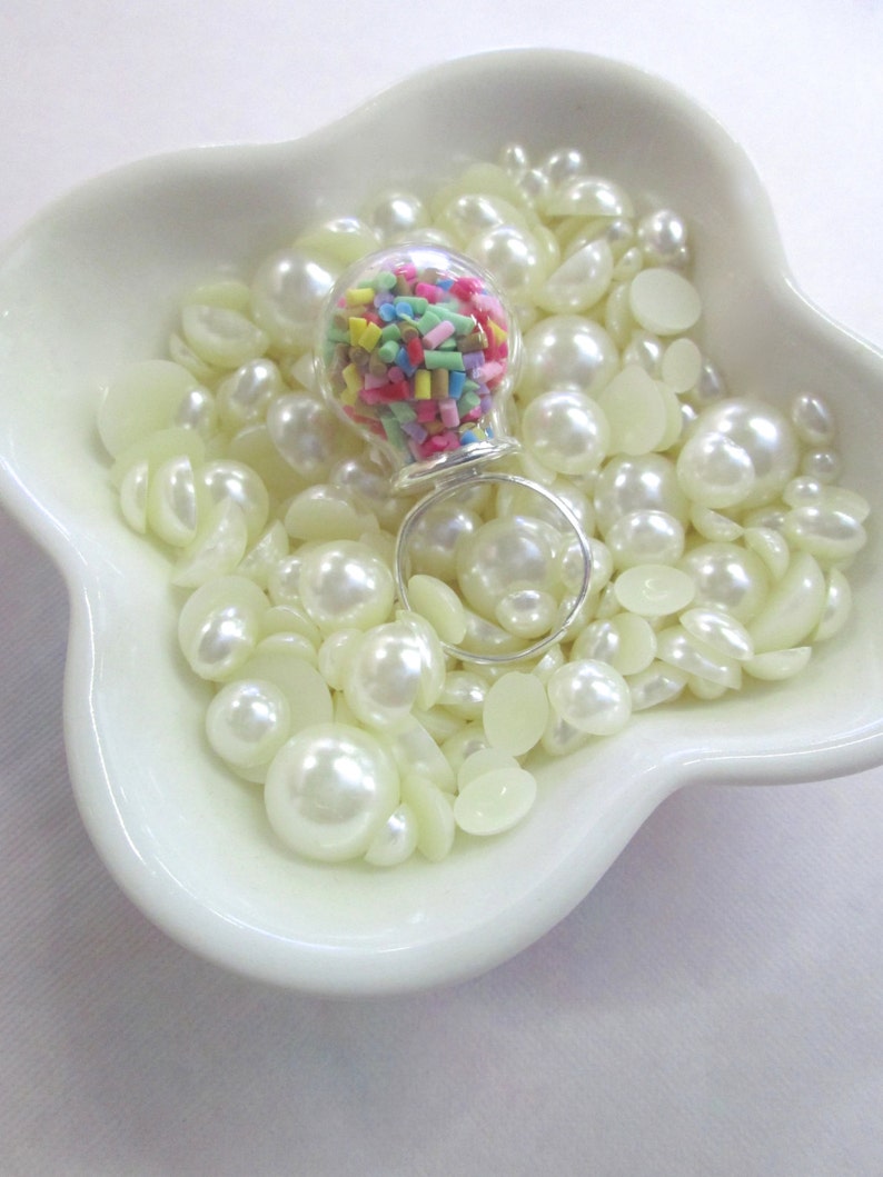 12mm Glass Dome Terrarium Ring Cute Setting for Miniature Scenes A88 ring
