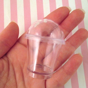 2 Miniature Frappuccino Ice Cream Parfait Cup with Lid Charm for Decoden Fake Food Ice Cream Sundaes, DH87