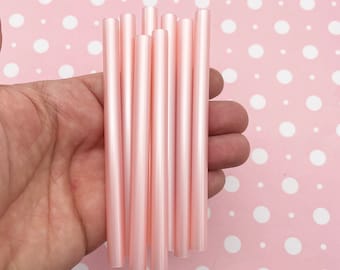 10 Pearl Baby Pink Metallic Glue sticks for drippy deco sauce, cell phone deco etc, great for wax seals (mini size)