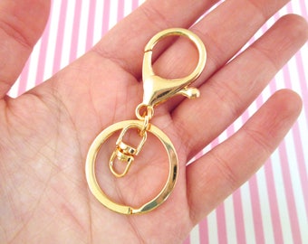 5 Gold Swivel Lobster Clasp Keychain, Key Chain Fob D29