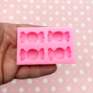 4 Compartment Taffy Candy Cabochon Charm Pendant  Mold, Diy Kids Moulds for Chocolate, Clay, Resin Etc, Q76b