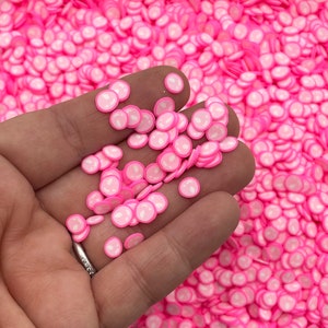 Piccole bolle di sapone rosa, granelli NON COMMESTIBILI, fette per nail art, coriandoli da tavola in Fimo finto, riempimento per shaker M157