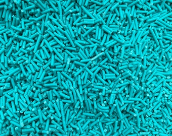 Teal Blue Polymer Clay Fake Long Sprinkles, Pick Your Amount, S31