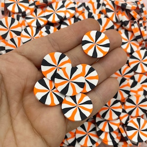 10 Large 20mm Halloween Peppermint Starlight Mint Candy Cabochons,  Polymer Clay Fake Bake Mint Cabs, 1559