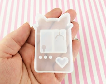 63x41mm Kawaii Claw Machine Kitty Cat Shaker Mold for Cabochons, 1 Part Silicone Mold, Candy, Clay, Resin Etc, Kawaii Silicone Mold, Q75B