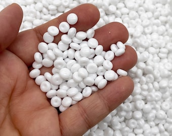 100g 不透明ホワイトアクリルプラスチック製フィッシュボウル スラッシービーズ カリカリスライムやクラフト用 樹脂製フィッシュボウルクラフト用品