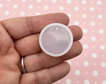 Moule disque pendentif rond en silicone 25 mm ou 1 pouce, moule en silicone breloque cercle pour argile, résine, etc. Q41B