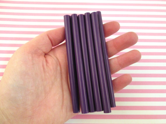 10 Purple Glue Sticks for Drippy Deco Sauce, Cell Phone Deco Etc, mini Size  