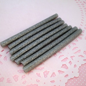 10 silver glitter glue sticks for crafts, scrapbooking and making faux wax seals (mini size), decoden glue for drippy crafts