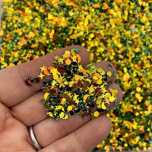 Zwarte olievlek iriserend verschuiving pastel gouden hemelse maan ster diverse vorm glitter, tafelstrooisel confetti U165