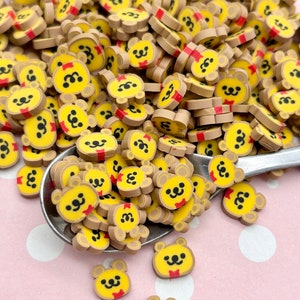 Pâte polymère ours brun miel saupoudré, saupoudrage animal, faux mélange à saupoudrer en fimo, P28