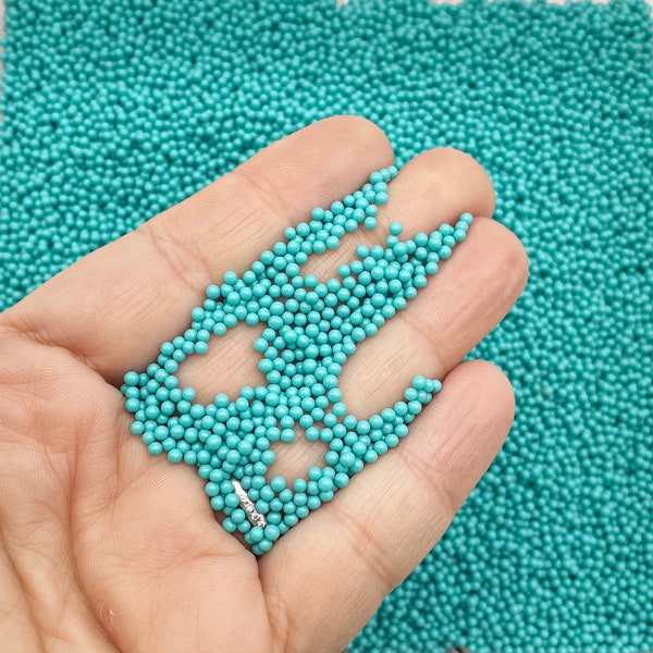 NON EDIBLE Turquoise Blue Glass Nonpareil Sprinkles, 2mm Pick Your Amount, Decoden Funfetti Jimmies, Faux Caviar Beads, G47