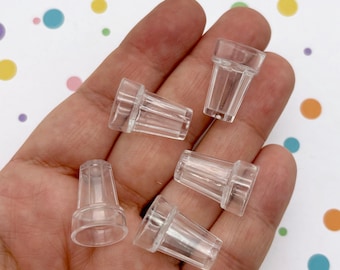 8 Clear Acrylic Plastic Miniature Dollhouse Drink Water Glass Charms for Decoden, 1:12 Scale Fake Food Resin Doll Props X43