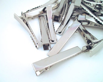 10 Large 55mm Silver Alligator Clips Hair Clips Barrettes