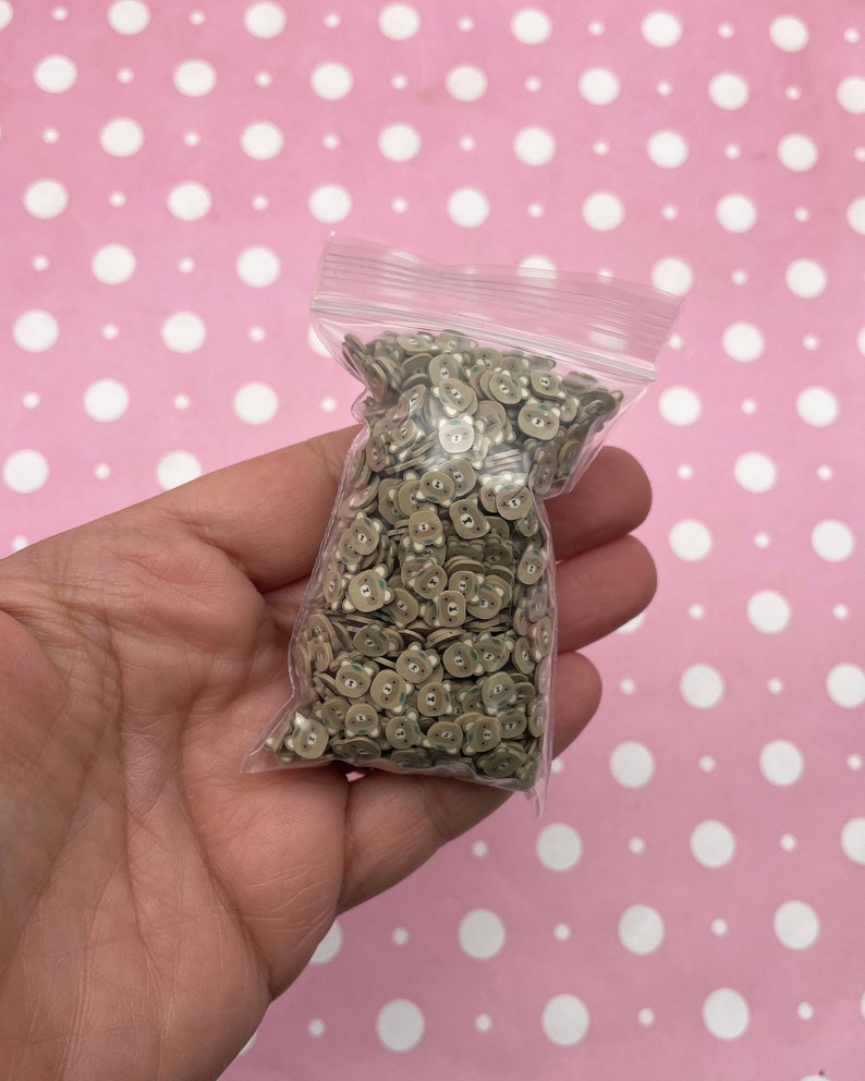 Brown Bear Polymer Clay Animal Sprinkles, NON EDIBLE Fimo Fake Bake, Decoden Confetti Table Scatter, Tumbler Shaker Slime Supply P23 image 3