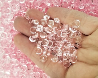 100 gram (3 1/2 ounces)  Pink Fishbowl Slushie Beads for Crunchy Slime and Crafting