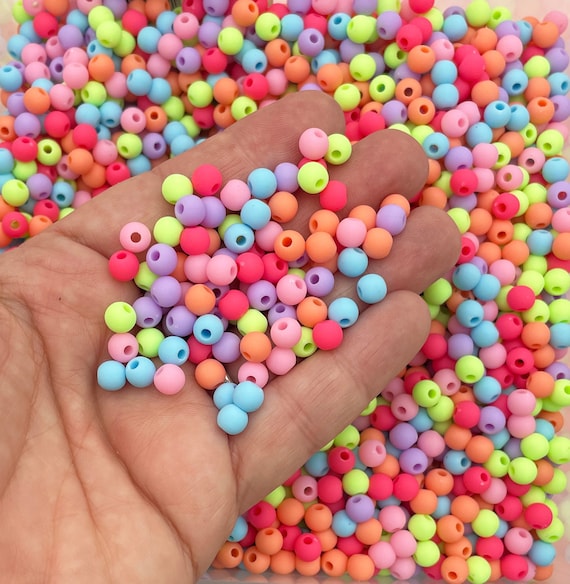 500 Perline Acriliche 8mm - Color Pastello Per Bracciali E Gioielli Fai Da Te