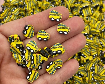 Larger Yellow School Bus Sprinkles, Polymer Clay Back to School Sprinkle Slices, Nail Art Slices, Faux sprinkles,  G229