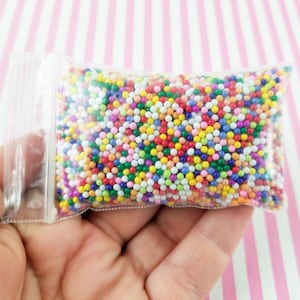 NON EDIBLE Faux Rainbow Glass Nonpareil Sprinkles, 2mm Pick Your Amount, Decoden Rainbow Funfetti Jimmies, Faux Caviar Beads, G49 image 6