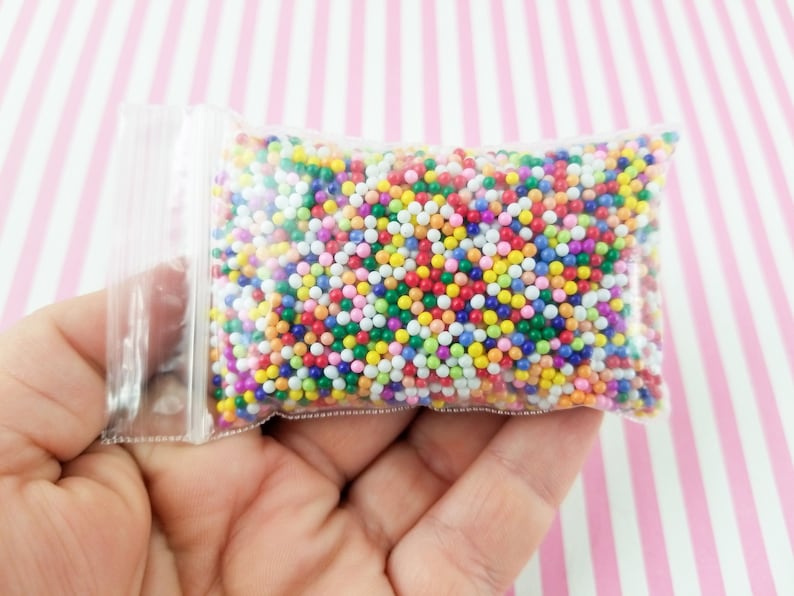 NON EDIBLE Faux Rainbow Glass Nonpareil Sprinkles, 2mm Pick Your Amount, Decoden Rainbow Funfetti Jimmies, Faux Caviar Beads, G49 image 6