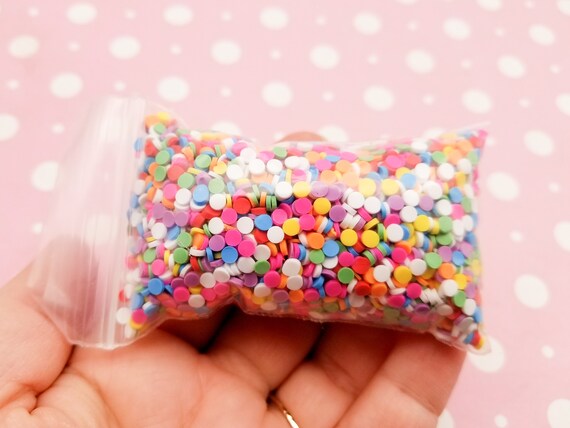 Round Confetti Fake Sprinkles Pastel Rainbow Decoden Jimmies