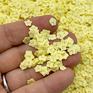 Pastel Yellow Smiling Star Polymer Clay Fake Sprinkles, Fake Bake Decoden Confetti Table Scatter, Slime Supplies K232