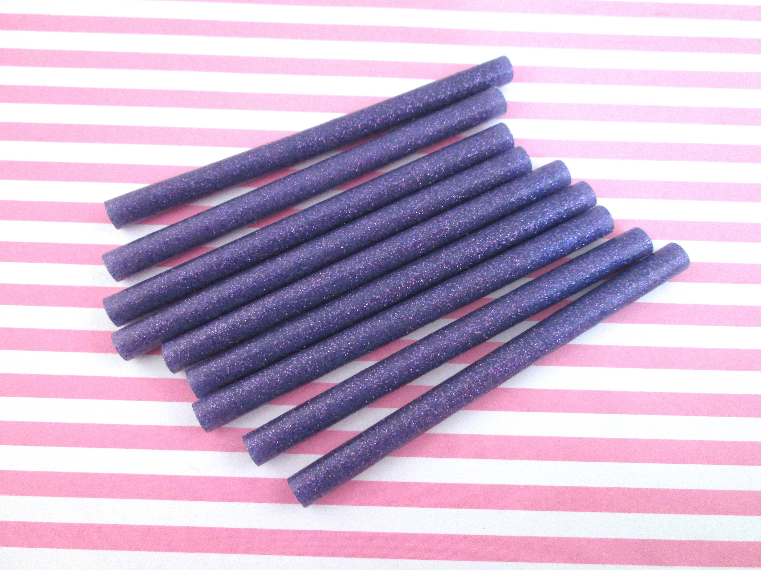 10 Violet Purple Glue Sticks for Drippy Deco Sauce, Cell Phone Deco Etc,  mini Size 