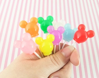 3 Colorful Mouse Ear Lollypops, Faux Candy LOL 17