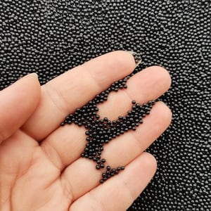 Sprinkles non comparables en verre noir, 2 mm, choisissez votre quantité, Decoden Funfetti Jimmies, fausses perles de caviar, G27