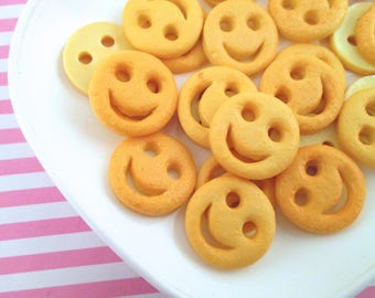 5 Smile Potatoes Cabochons, Food Cabochons 295a