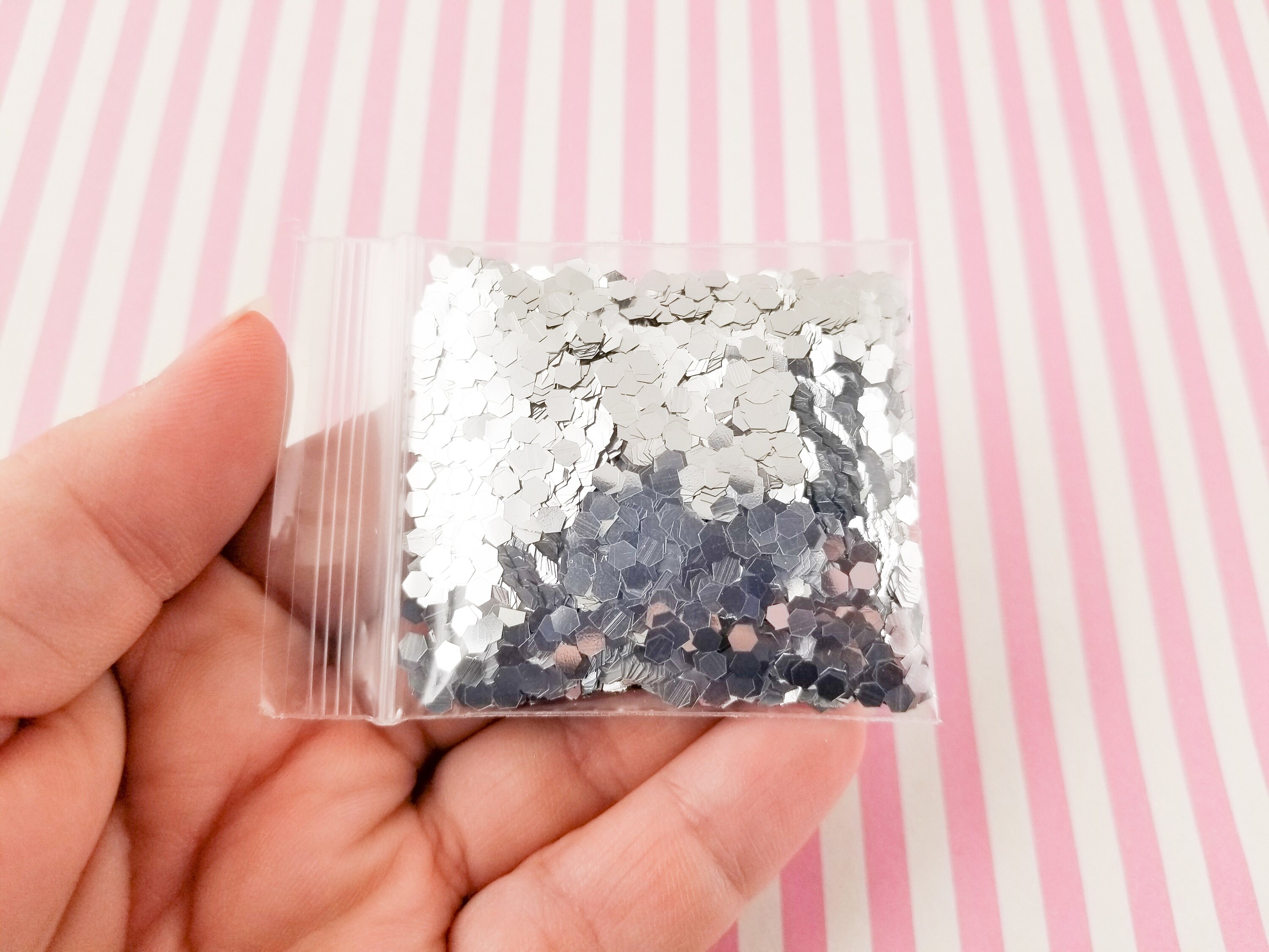 Chunky Hex Silver Confetti Glitter Hexagon Craft PVC Glitter Etsy
