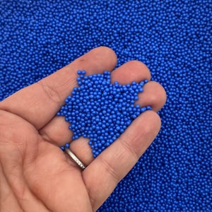 NIET-EETBAAR koningsblauwe glazen nonpareil hagelslag, 2 mm kies je hoeveelheid, Decoden Funfetti Jimmies, nepkaviaarkralen, G102