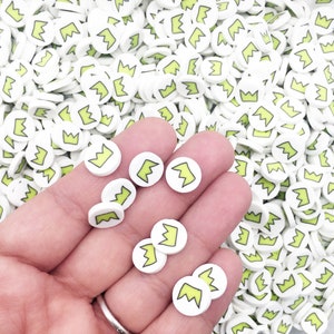 Couronne de 10 mm en pâte polymère, tranches de nail art non comestibles, embellissements en résine et shaker, décoration de table miniature Decoden, M137