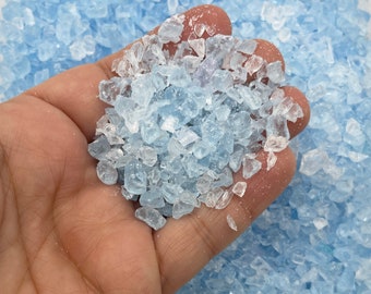100g Clear Light Blue Acrylic Silica Sand for DIY Geode Crafts  Plastic Rock Candy Chunks  Coarse Faux Lava Sand