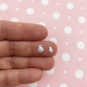 50 Tiny Silver Toned 4mm and 6mm Mixed Pineapple Nail Cabochon Charms L347