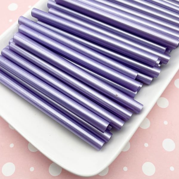 10 Lavender Pearl Metallic Glue sticks for drippy deco sauce, cell phone deco etc, great for wax seals (mini size)