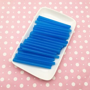 10 Blue Raspberry Jelly Translucent Blue Glue sticks, Fruit Series  Glue for drippy deco sauce, cell phone deco etc (mini size)