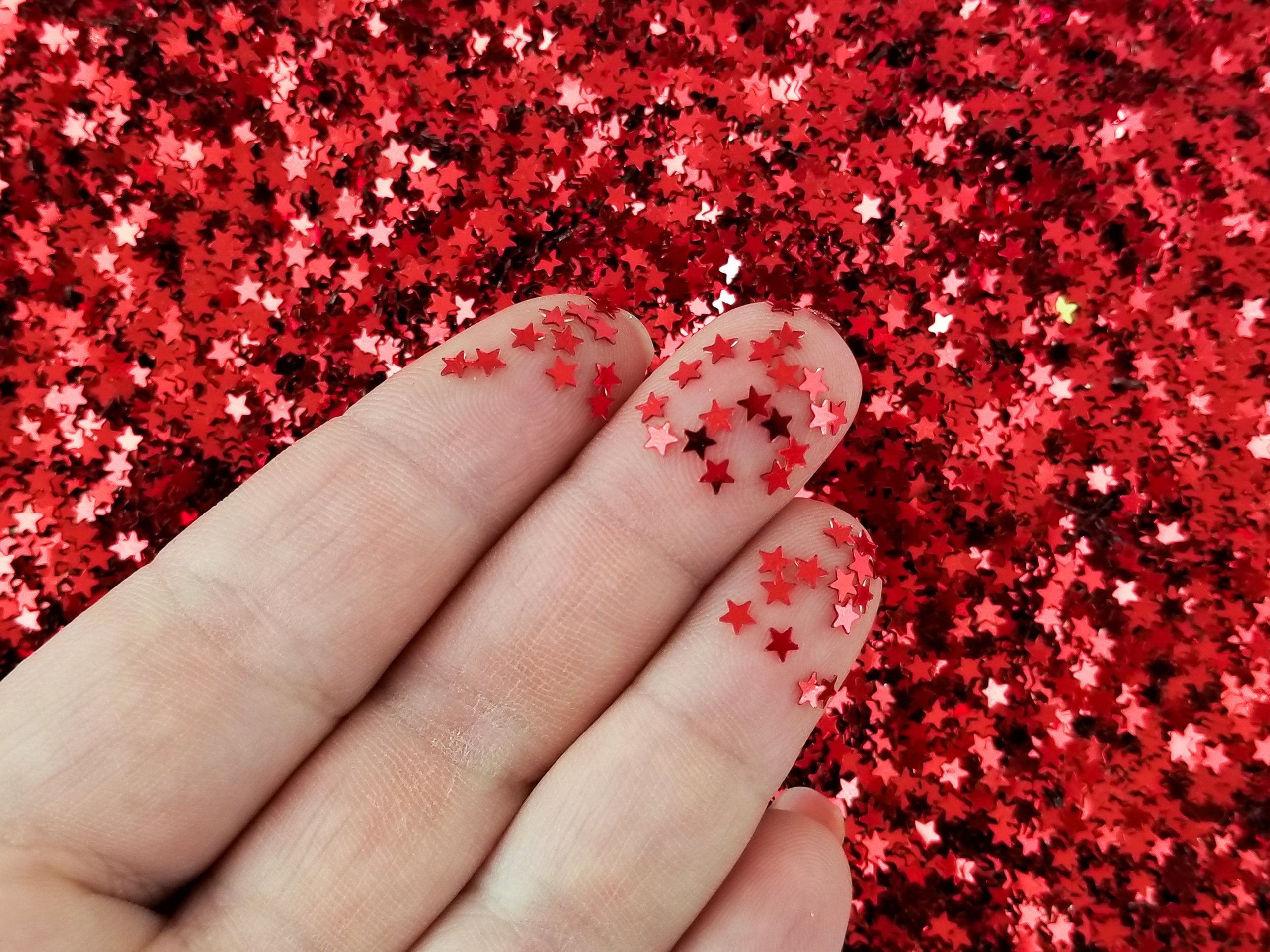 Red Star Glitter, Pick Your Amount #U82