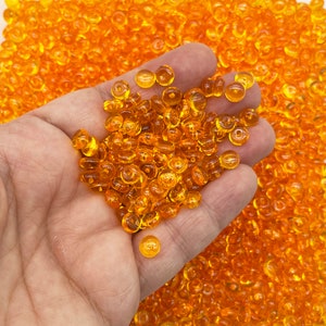 100 gram (3 1/2 ounces) Orange Fishbowl Slushie Beads for Crunchy Slime and Crafting