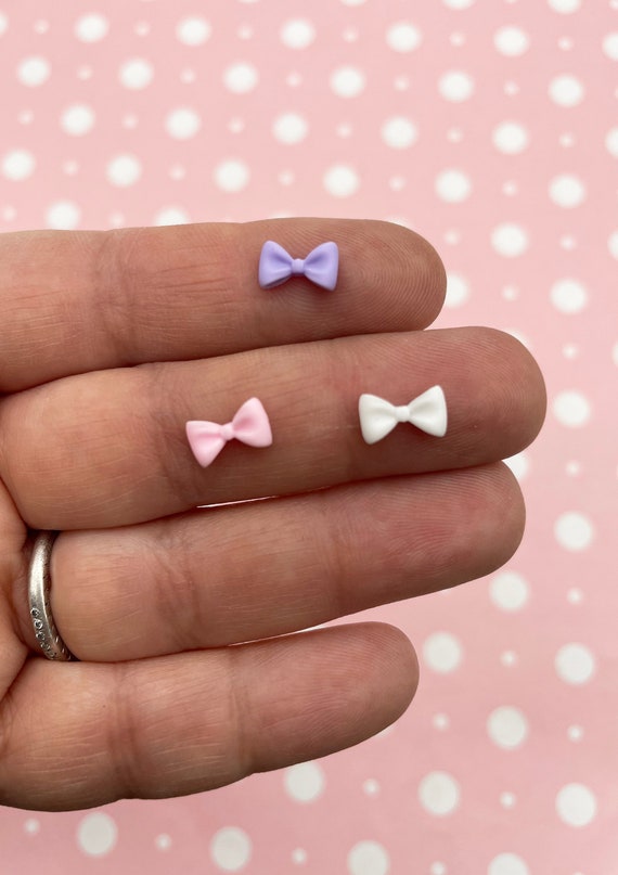 50 Ciondoli Fiocco In Resina Retro Piatto: Ideali Per Scrapbooking E Fai Da Te (5 Colori Misti)