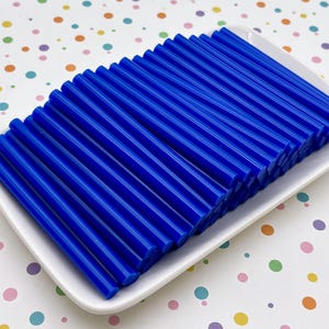 10 Royal Blue Glue Sticks for drippy deco sauce, cell phone deco etc, hot glue stick (mini size)s