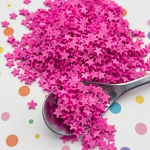 DARK PINK STAR Sprinkle Mix, Polymer Clay Fake Sprinkles, Decoden Funfett Jimmies, S52