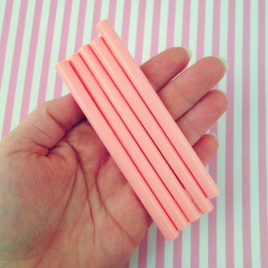10 pastel pale peachy pink glue sticks for drippy strawberry deco sauce, cell phone deco etc (mini size)