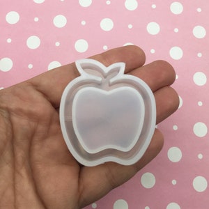 45x50mm Apple Shaker Mold for Cabochons, 1 Part Silicone Mold, Clay, Resin Etc, Kawaii Silicone Mold Q22A