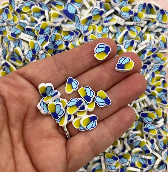 Larger Glow In the Dark Firefly Bug Fake Polymer Clay Slice Sprinkles, Glow Bug Art Slices, Non Edible Sprinkles, G235